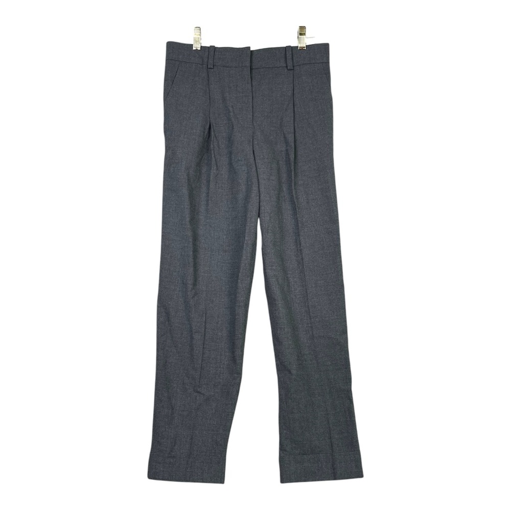 COS Women Pleated Wool High Rise Slim Crop Pants Trousers Gray EUC Relaxed